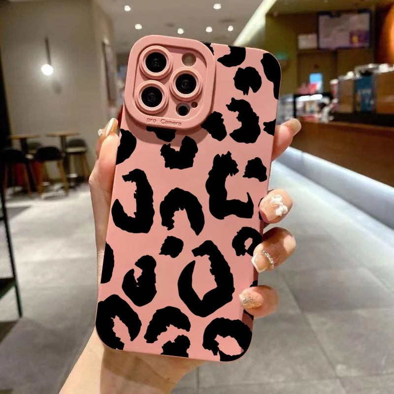 Leopard Design Camera Lens Protective Phone Case for iPhone 16 Cases iPhone 15 14 13 12 11 Pro Max 16E XS XR X 7 8 Plus Cover