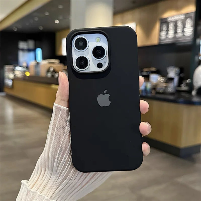 Luxury Original Silicone Case for Apple iPhone 16 15 14 11 12 13 Pro Max Official Cases for iPhone 13 14 12 15 16 Pro LOGO Cover