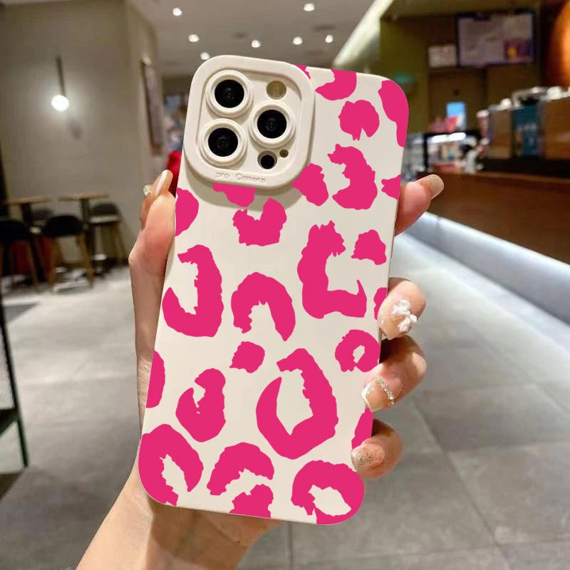 Leopard Design Camera Lens Protective Phone Case for iPhone 16 Cases iPhone 15 14 13 12 11 Pro Max 16E XS XR X 7 8 Plus Cover