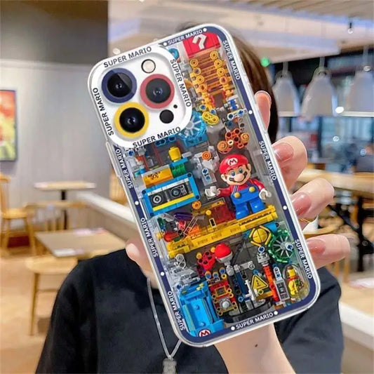 Super Mario Bros Game Case For Iphone 15 Pro Max 16 11 14 13 12 X XS XR 7 8 Plus Cover Silicone Funda Transparent