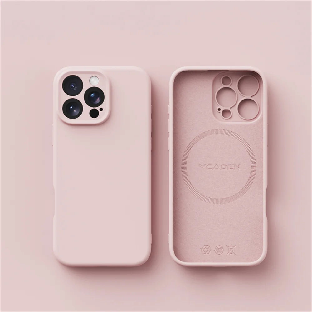 Luxury Liquid Silicone For Magsafe Phone Case For iPhone 16 Plus 15 14 13 12 Pro Max 11 X XR Wireless Charging Skin Smooth Cover