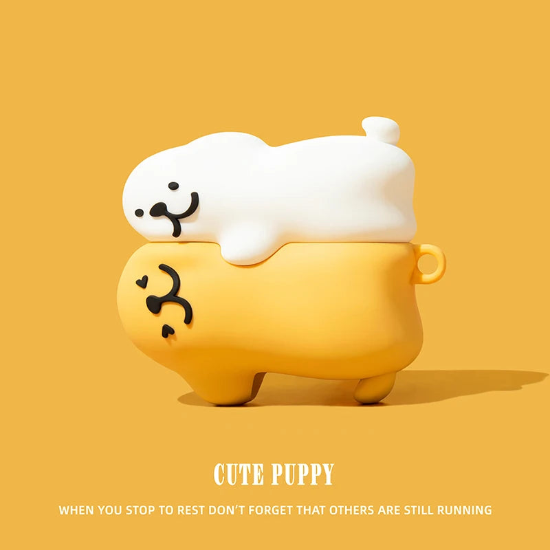 3D Ice Cream Puppy Cartoon Cover for AirPods 4 Case Cute Earphone Case for AirPods Pro 2 Charging Cover for AirPods 4 3 2 1