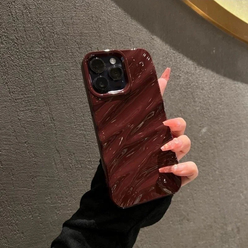 Soft Water Ripple Pattern Phone Case For iPhone 11 12 13 14 15 16 Pro Max X Xs Max XR 7 8 Plus SE 2020 2022 Bumper Cases Cover