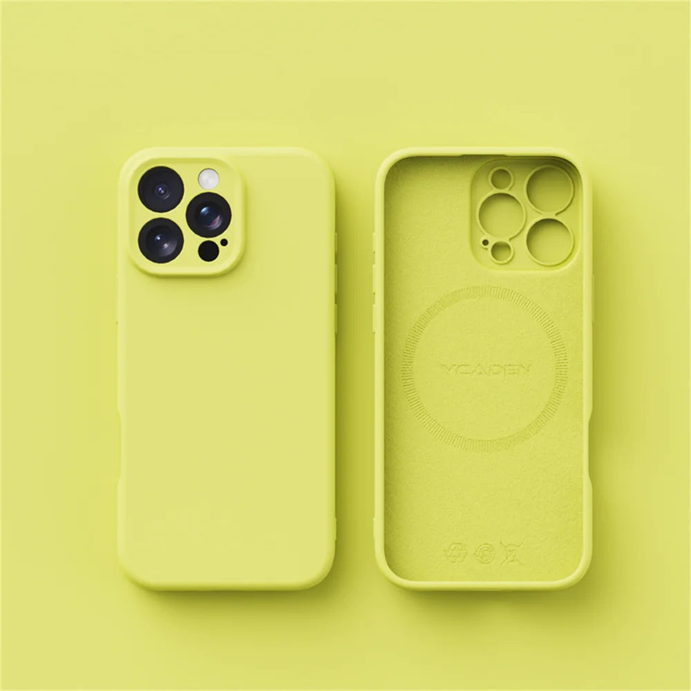 Luxury Liquid Silicone For Magsafe Phone Case For iPhone 16 Plus 15 14 13 12 Pro Max 11 X XR Wireless Charging Skin Smooth Cover