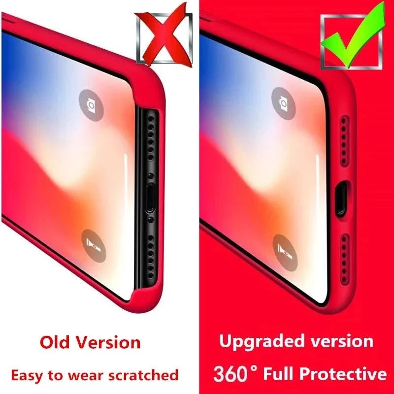 Original Liquid Silicone Phone Case For iPhone 16 15 13 12 14 Pro Max Apple Cases For iPhone 13 12 14 15 16 Plus Full Logo Cover