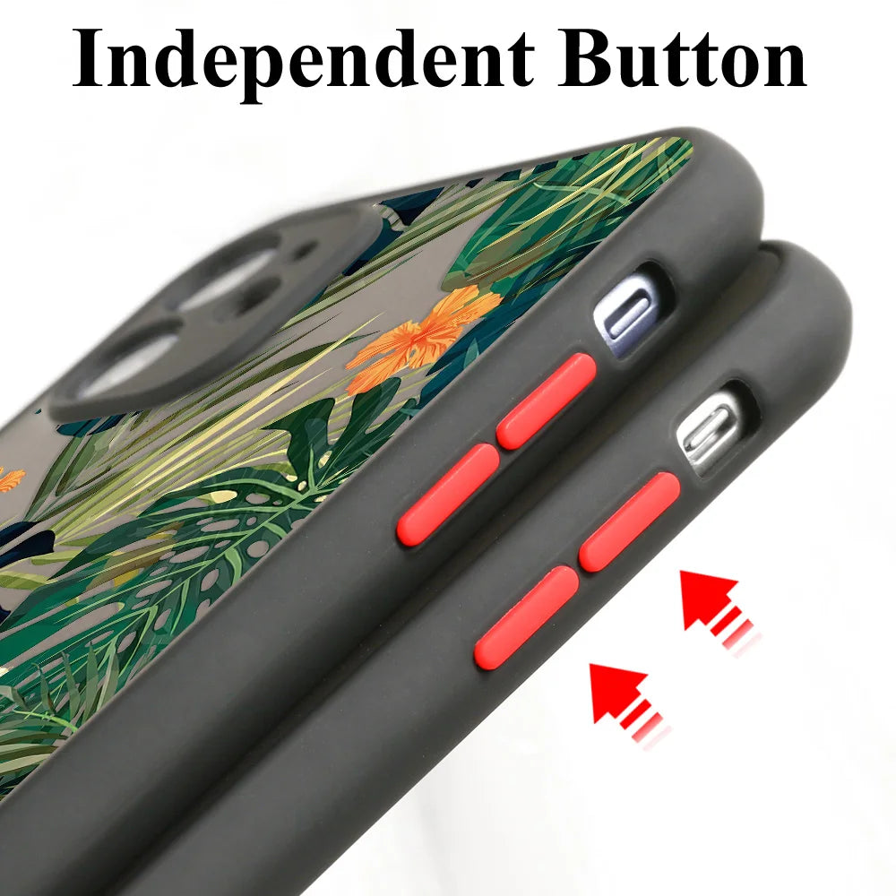 Green Leaves Matte Case For Samsung A55 A54 5G A53 A52 A35 A34 A33 A32 4G A13 A05 S24 Ultra S23 S22 Plus S21 FE S20 Soft Cover