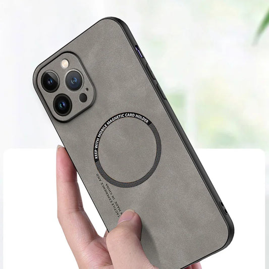 For Magsafe iPhone 15 14 13 12 11 Pro Max X XR XS max 14 15 Plus Sheepskin Vintage Magnetic Leather Soft Phone Case Cover