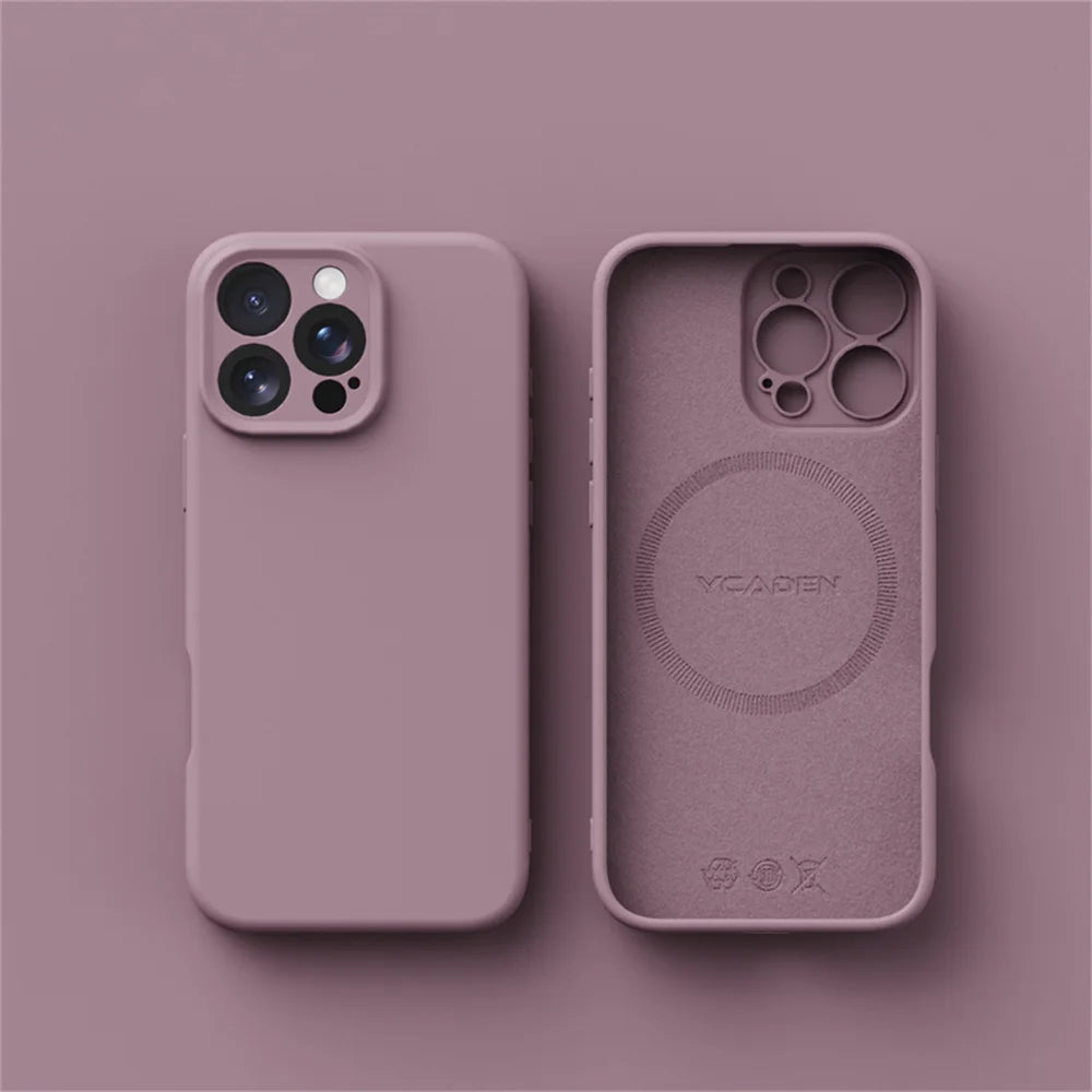 Luxury Liquid Silicone For Magsafe Phone Case For iPhone 16 Plus 15 14 13 12 Pro Max 11 X XR Wireless Charging Skin Smooth Cover