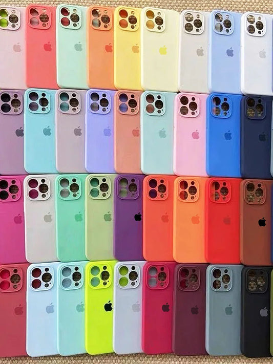 Original Liquid Silicone Phone Case For iPhone 16 15 13 12 14 Pro Max Apple Cases For iPhone 13 12 14 15 16 Plus Full Logo Cover