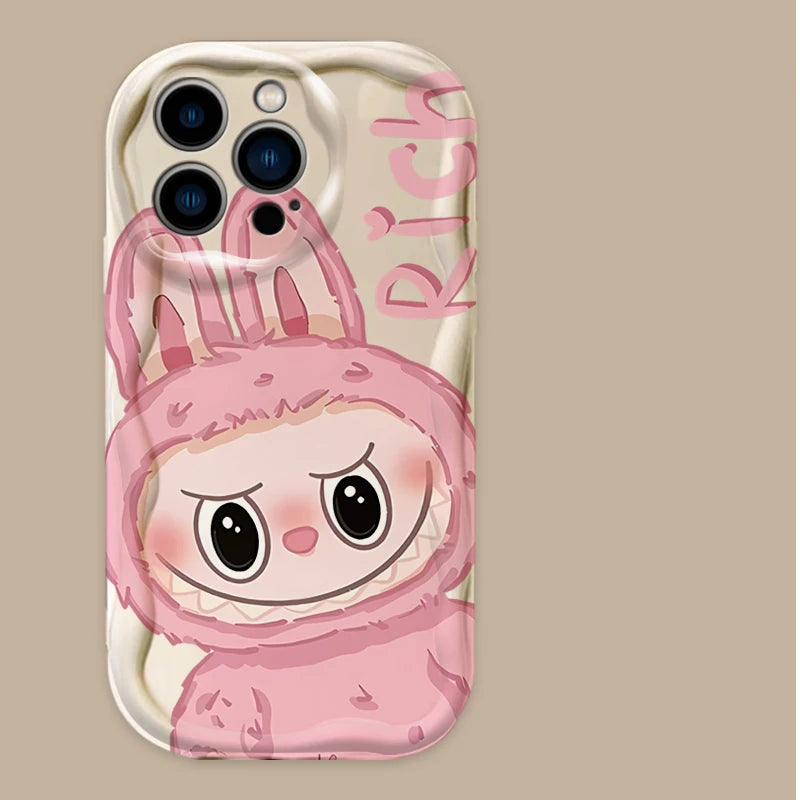 Cartoon L-La-Bubus 3D Wave Phone Case For iPhone 16 16E 15 14 13 12 11 Pro Max X XS X S Max XR SE 2020 SE4 7 8 Silicone Cover
