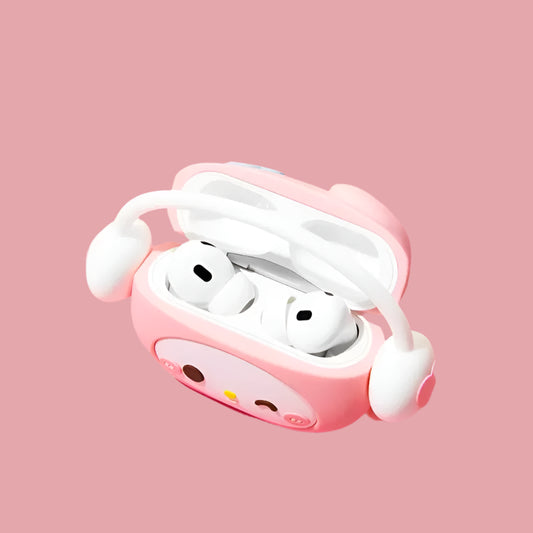 For Airpods 1 2 3 4 Pro Pro 2 Hello Kitty Kuromi Melody Listen To Music Silicone Earphone Case Accessories Cover