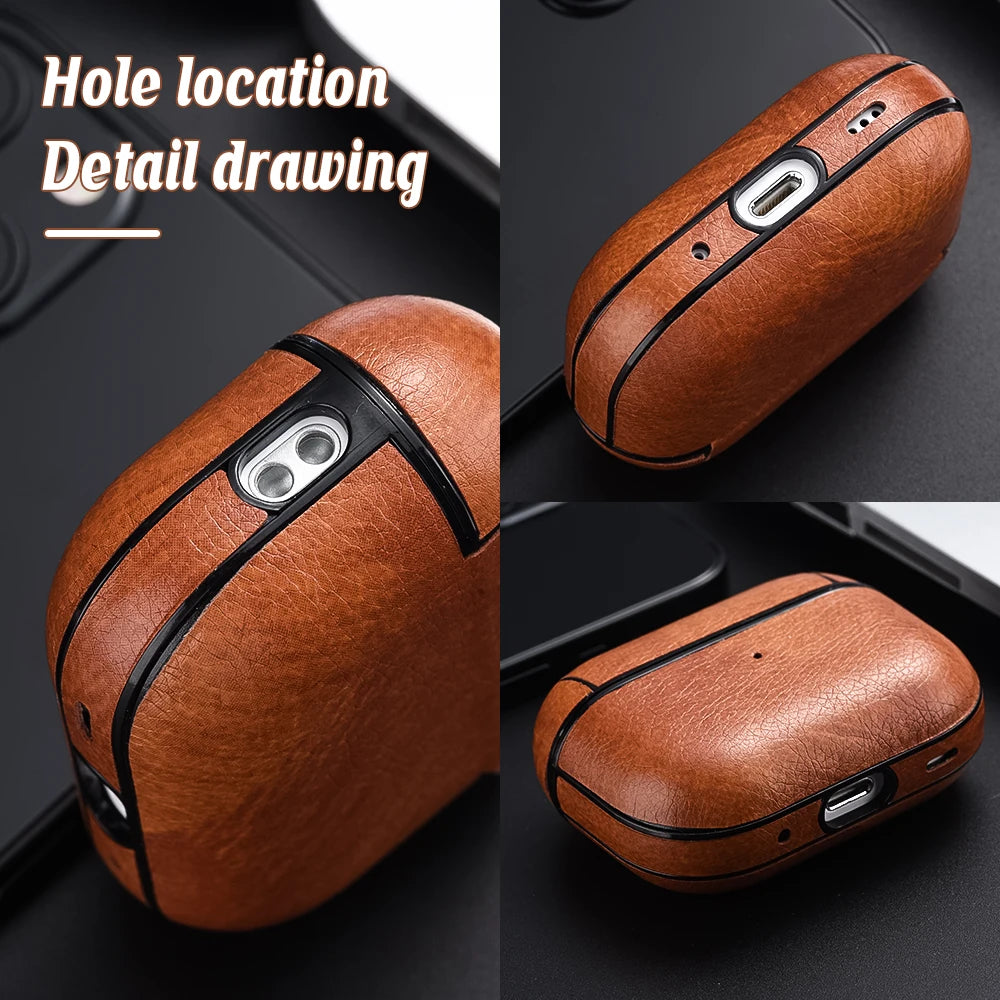 For Airpods Pro 2 4 Case Leather Business Earphone Case Headset Shell Headphone Cover For Apple AirPod 3 Pro 2nd Gen USB C Funda
