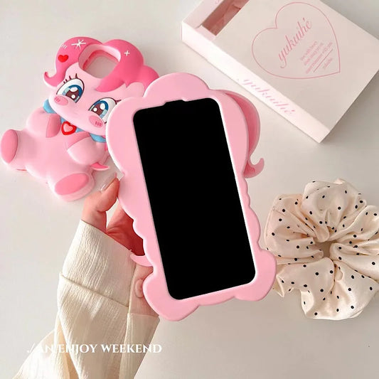 Cartoon 3d Pink Little Mario Suitable For Iphone 13 14 15 16pro Max Phone Back Cover Silicone Protective Cover Soft Shell