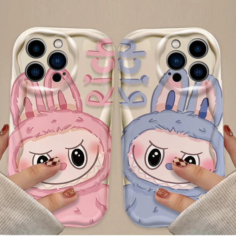 Cartoon L-La-Bubus 3D Wave Phone Case For iPhone 16 16E 15 14 13 12 11 Pro Max X XS X S Max XR SE 2020 SE4 7 8 Silicone Cover