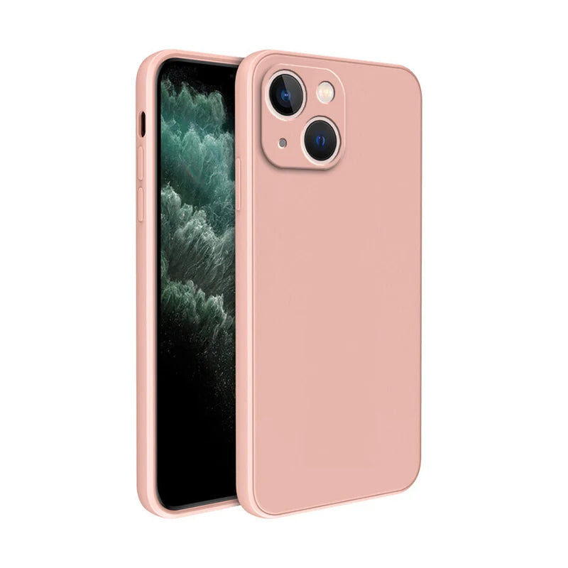 Square Square Liquid Silicone Phone Case for iPhone 14 Plus 11 12 13 14 Pro Max 12 13 mini Luxury Camera Protective Cover