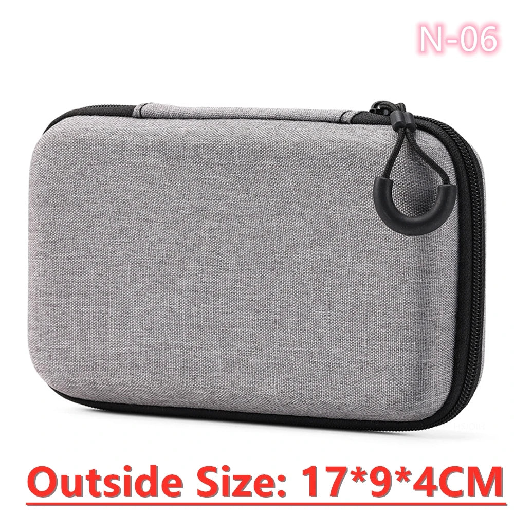 Portable Data Cable Organizer Bag Small EVA Oval Earphone Storage Bags Hard Shell Waterproof Cases Charger U Disk Zipper Pouch