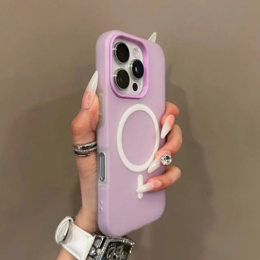 Luxury Candy Color 2 IN 1 Magsafe Case for iPhone 17 16 15 14 Plus 13 12 Pro Max 11 Magnetic Wireless Charge Matte Soft Cover