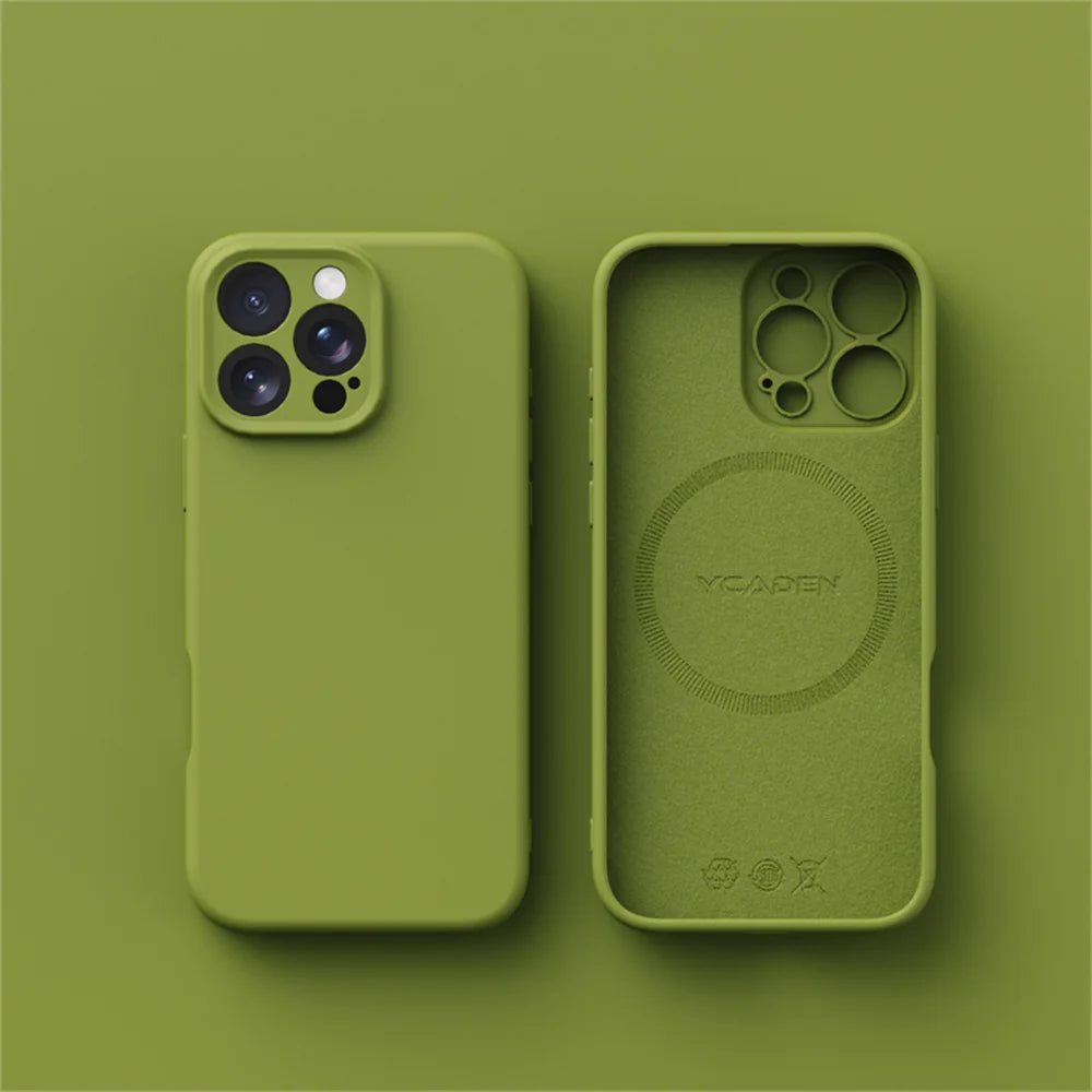 Luxury Liquid Silicone For Magsafe Phone Case For iPhone 16 Plus 15 14 13 12 Pro Max 11 X XR Wireless Charging Skin Smooth Cover