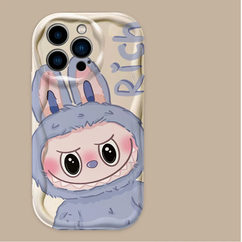 Cartoon L-La-Bubus 3D Wave Phone Case For iPhone 16 16E 15 14 13 12 11 Pro Max X XS X S Max XR SE 2020 SE4 7 8 Silicone Cover