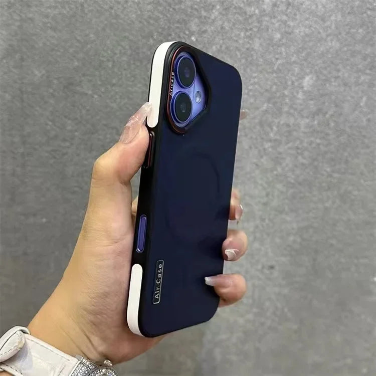 Luxury Matte Leather Magnetic For Magsafe Phone Case For iPhone 16 15 Pro Max 14 13 12 Wireless Charging Shockproof Bumper Cover