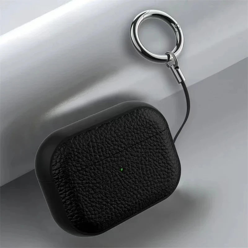 Leather Texture Case For Apple Airpods 1 2 3 4 Pro air pods Wrieless Bluetooth Earphone Protective Cover Anti-lost Headphone Bag