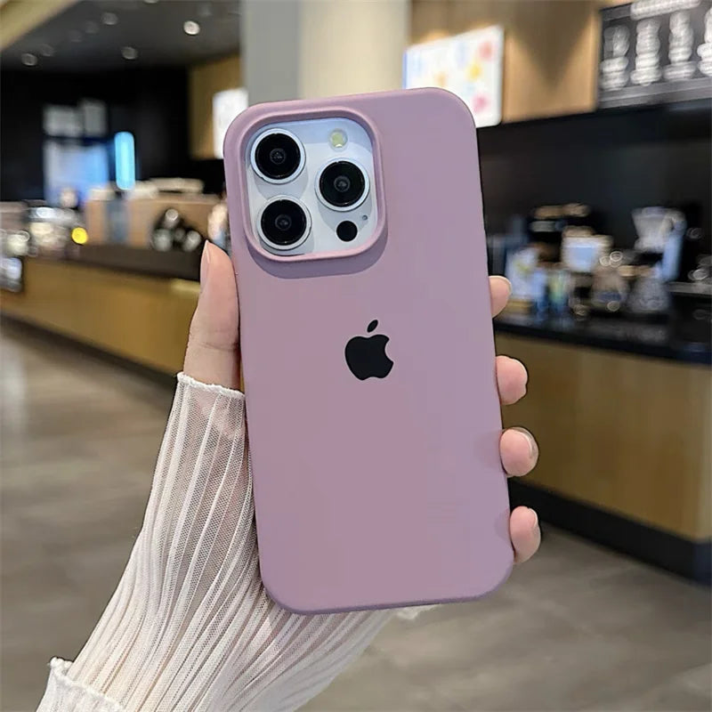 Luxury Original Silicone Case for Apple iPhone 16 15 14 11 12 13 Pro Max Official Cases for iPhone 13 14 12 15 16 Pro LOGO Cover