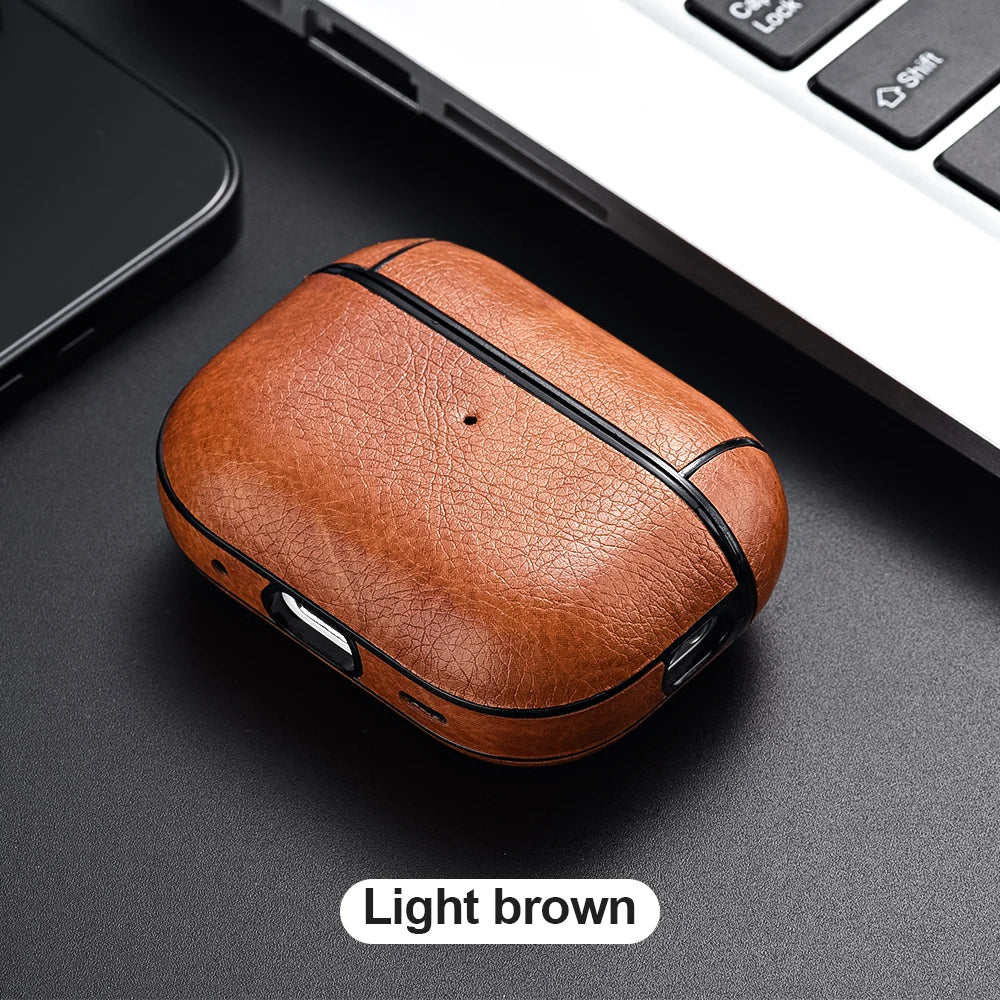For Airpods Pro 2 4 Case Leather Business Earphone Case Headset Shell Headphone Cover For Apple AirPod 3 Pro 2nd Gen USB C Funda