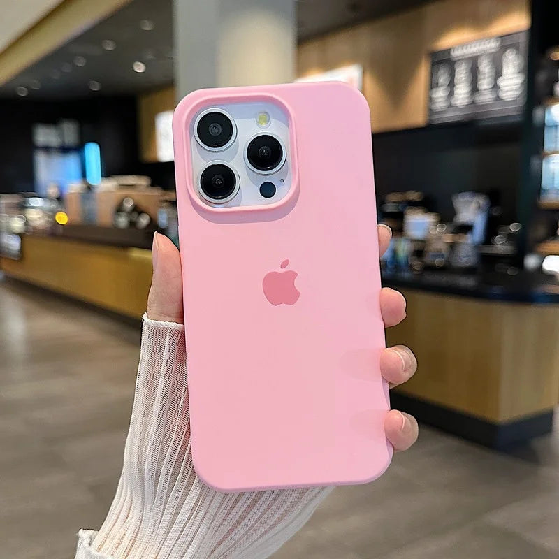 Luxury Original Silicone Case for Apple iPhone 16 15 14 11 12 13 Pro Max Official Cases for iPhone 13 14 12 15 16 Pro LOGO Cover