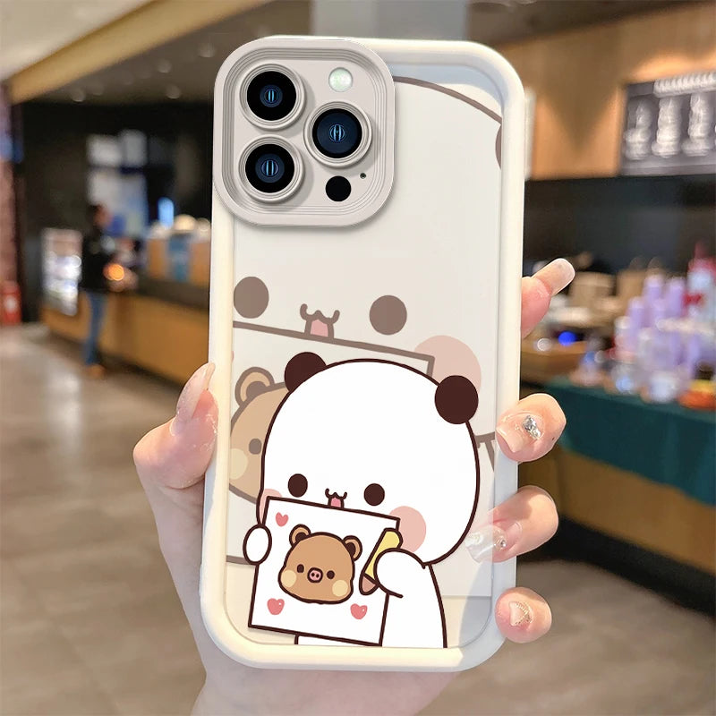 Hot BuBu DuDu Couple Cartoon Phone Case For iPhone 16 Pro Max Case 15 14 13 12 11 Pro XR X XS Max 8 7 Soft Liquid Silicone Cover