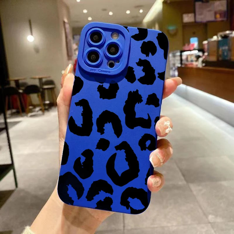 Leopard Design Camera Lens Protective Phone Case for iPhone 16 Cases iPhone 15 14 13 12 11 Pro Max 16E XS XR X 7 8 Plus Cover