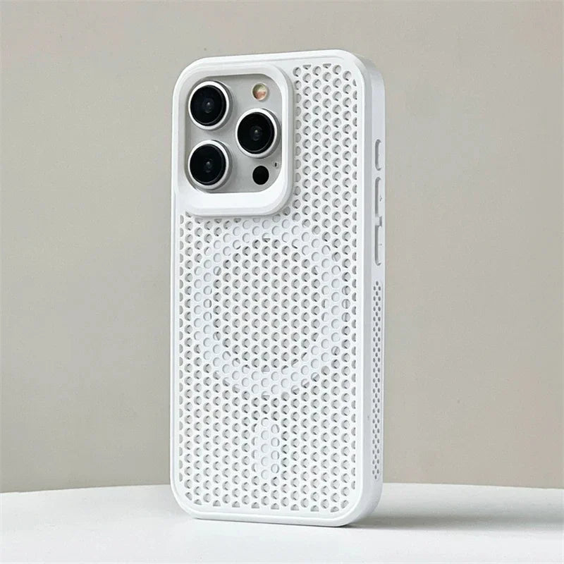 Luxury Matte Heat Dissipation Hole For Magsafe Case For iPhone 16 15 14 1312Pro Max Plus Magnetic Wireless Charge PC Hard Cover