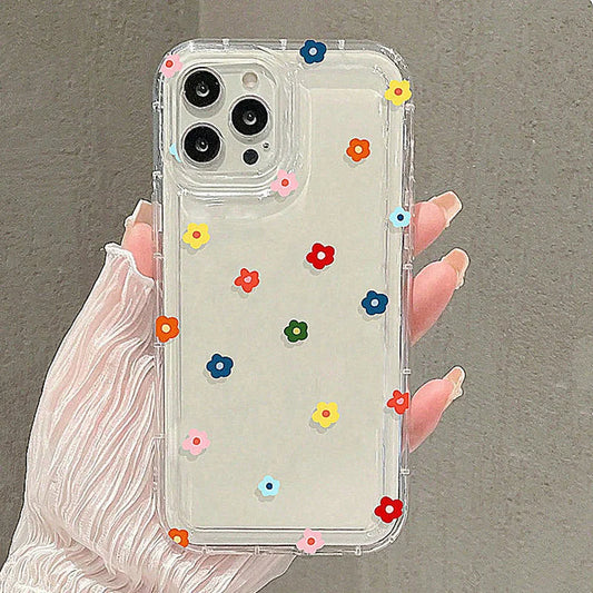 Small Flower Stars Soft Case For iPhone 16 16e 14 13 11 15 Pro Max 12 Mini XS XR X 8 7 Plus SE 2022 13Pro Anti-drop Airbag Cover