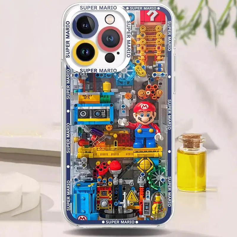 Super Mario Bros Game Case For Iphone 15 Pro Max 16 11 14 13 12 X XS XR 7 8 Plus Cover Silicone Funda Transparent