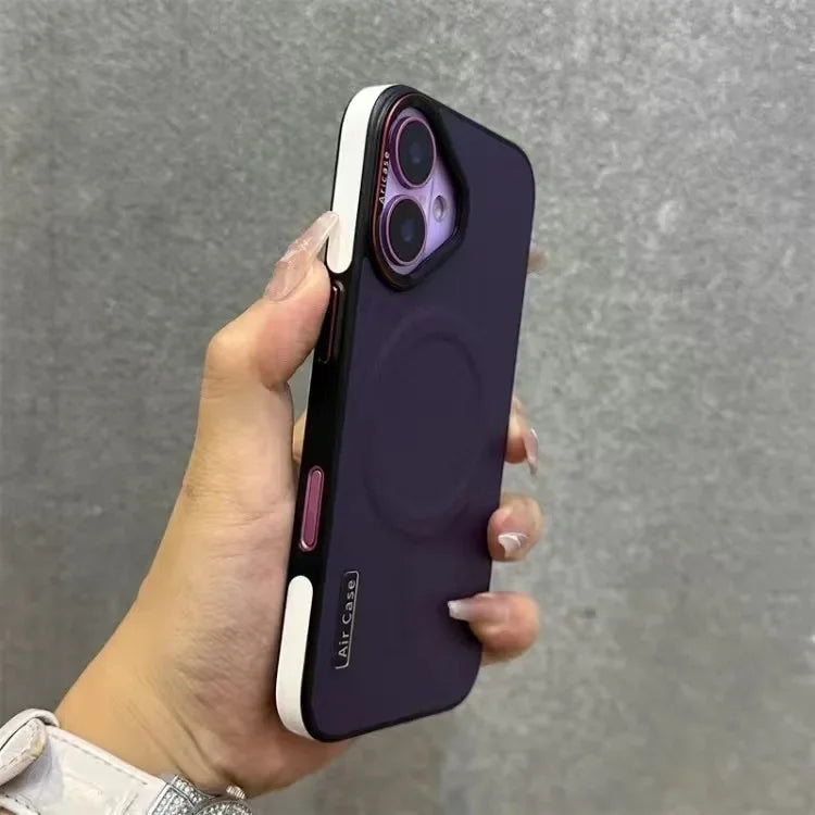 Luxury Matte Leather Magnetic For Magsafe Phone Case For iPhone 16 15 Pro Max 14 13 12 Wireless Charging Shockproof Bumper Cover
