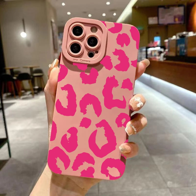 Leopard Design Camera Lens Protective Phone Case for iPhone 16 Cases iPhone 15 14 13 12 11 Pro Max 16E XS XR X 7 8 Plus Cover