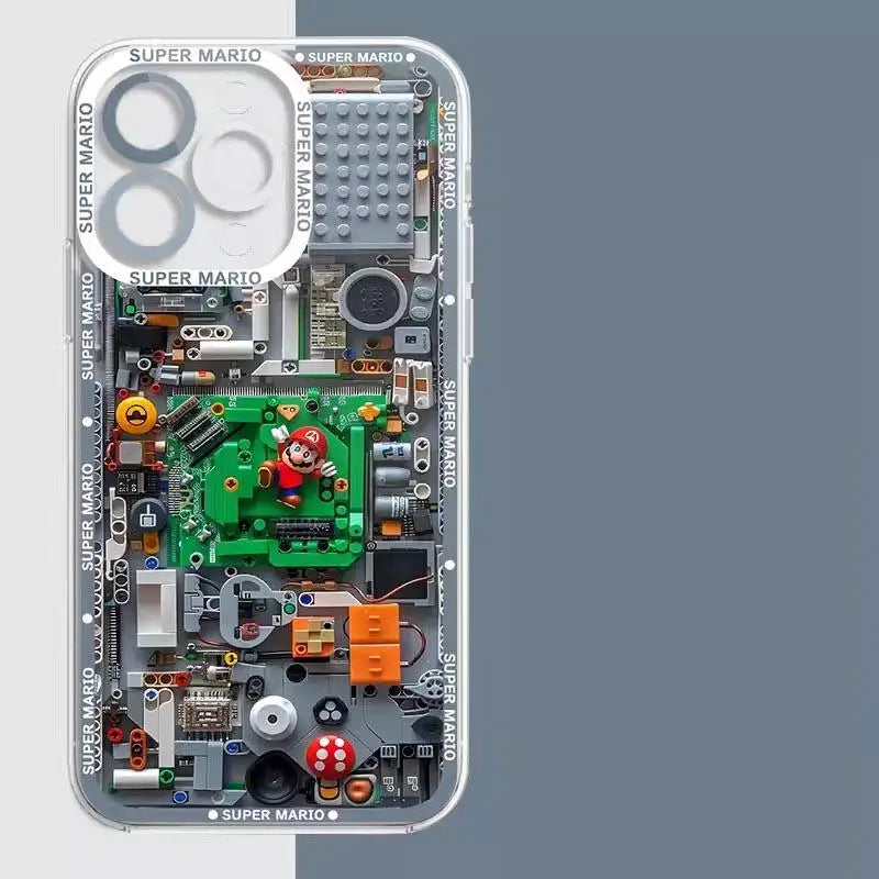 Trendy Machinery Print Super Mario Phone Case for Samsung Galaxy S25 S24 S22 S23 Plus Note 20 Ultra 5G S21 S20 S24 FE TPU Cover