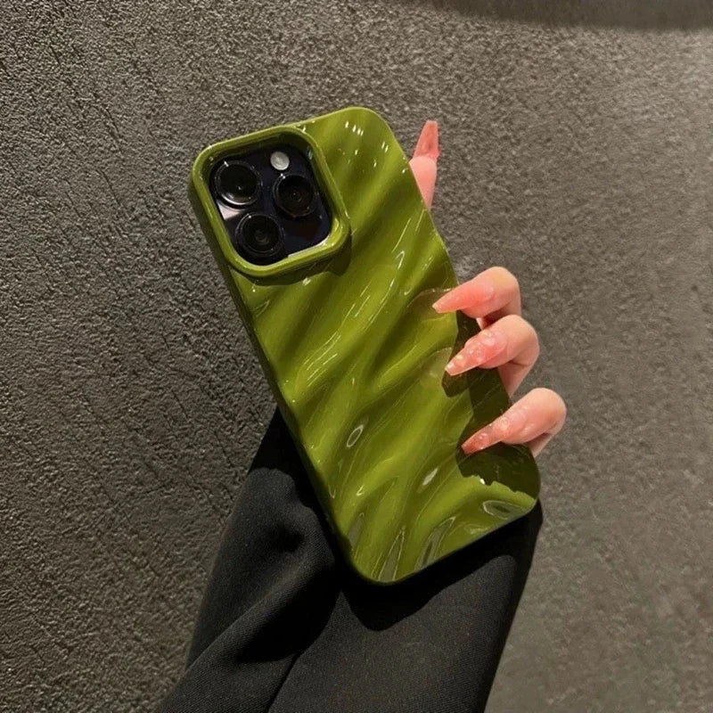 Soft Water Ripple Pattern Phone Case For iPhone 11 12 13 14 15 16 Pro Max X Xs Max XR 7 8 Plus SE 2020 2022 Bumper Cases Cover