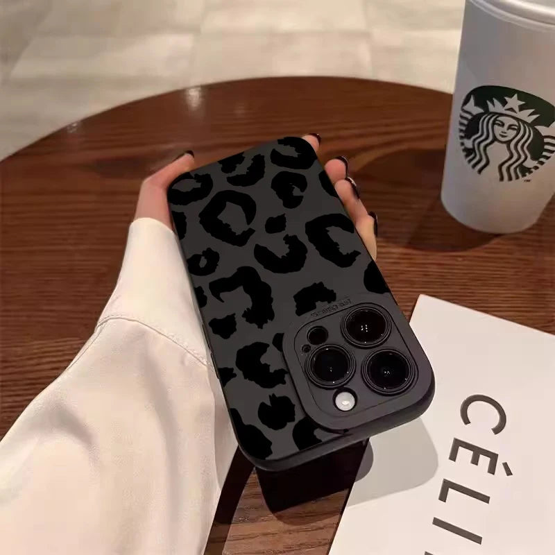 Leopard Design Camera Lens Protective Phone Case for iPhone 16 Cases iPhone 15 14 13 12 11 Pro Max 16E XS XR X 7 8 Plus Cover