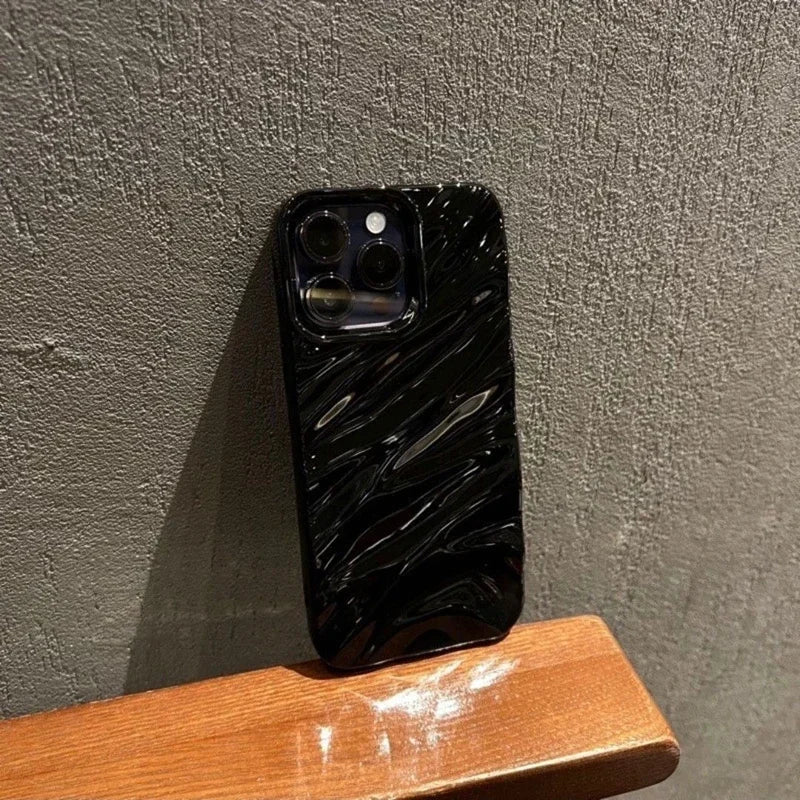 Soft Water Ripple Pattern Phone Case For iPhone 11 12 13 14 15 16 Pro Max X Xs Max XR 7 8 Plus SE 2020 2022 Bumper Cases Cover