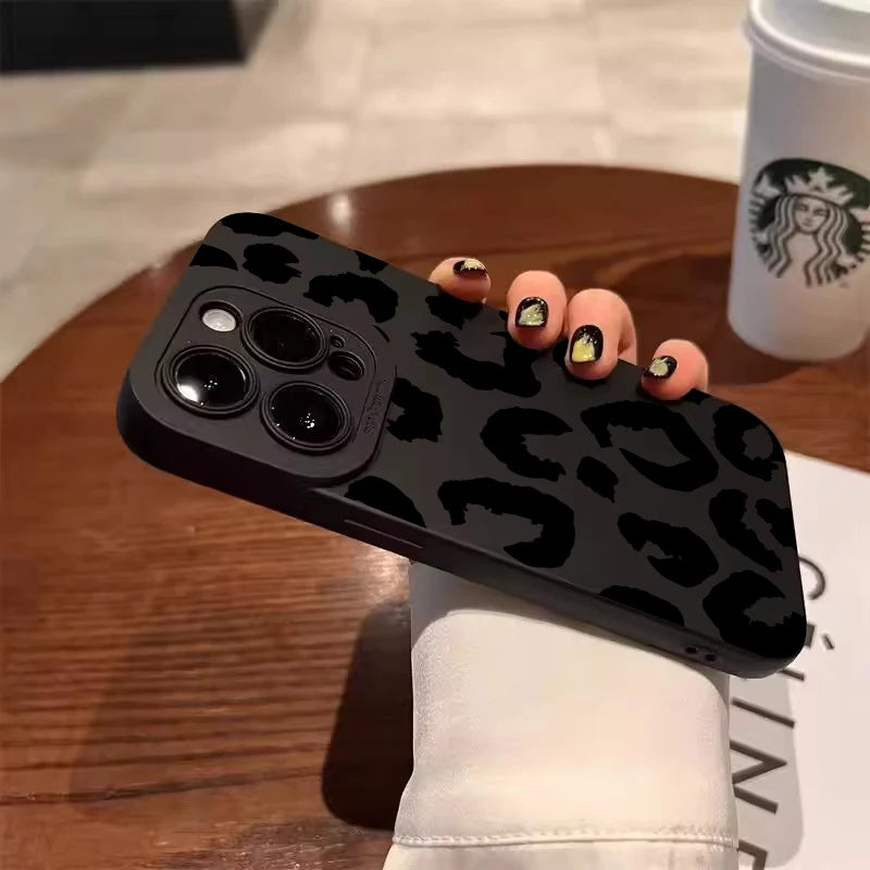 Leopard Design Camera Lens Protective Phone Case for iPhone 16 Cases iPhone 15 14 13 12 11 Pro Max 16E XS XR X 7 8 Plus Cover