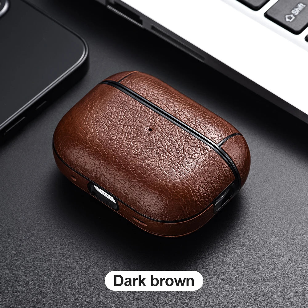 For Airpods Pro 2 4 Case Leather Business Earphone Case Headset Shell Headphone Cover For Apple AirPod 3 Pro 2nd Gen USB C Funda