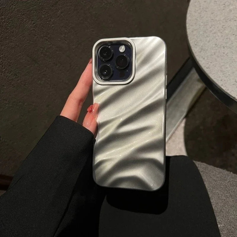 Soft Water Ripple Pattern Phone Case For iPhone 11 12 13 14 15 16 Pro Max X Xs Max XR 7 8 Plus SE 2020 2022 Bumper Cases Cover