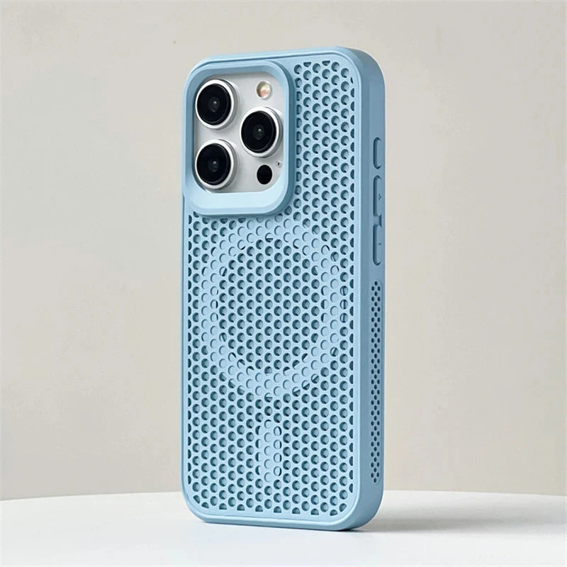 Luxury Matte Heat Dissipation Hole For Magsafe Case For iPhone 16 15 14 1312Pro Max Plus Magnetic Wireless Charge PC Hard Cover