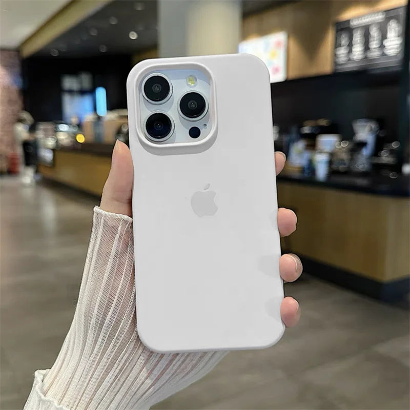 Luxury Original Silicone Case for Apple iPhone 16 15 14 11 12 13 Pro Max Official Cases for iPhone 13 14 12 15 16 Pro LOGO Cover