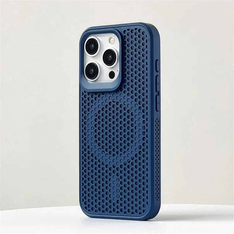 Luxury Matte Heat Dissipation Hole For Magsafe Case For iPhone 16 15 14 1312Pro Max Plus Magnetic Wireless Charge PC Hard Cover