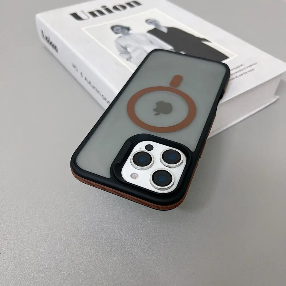 Luxury Magnetic Color Matte Translucent Armor Shockproof Case For iPhone 11 12 13 14 15 16 ProMax Magsafe Wireless Charge Cover