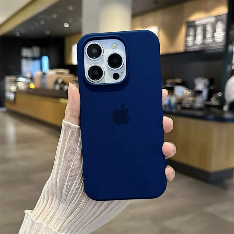 Luxury Original Silicone Case for Apple iPhone 16 15 14 11 12 13 Pro Max Official Cases for iPhone 13 14 12 15 16 Pro LOGO Cover