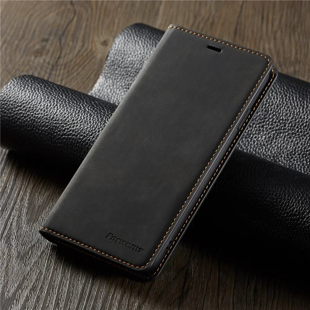 Thin Suede Leather Wallet Case for iPhone 11 12 13 14 15 16 Pro Max Mini XR XS 8 7 6s 6 Plus SE 2020 5S Flip Cover Strong Magnet