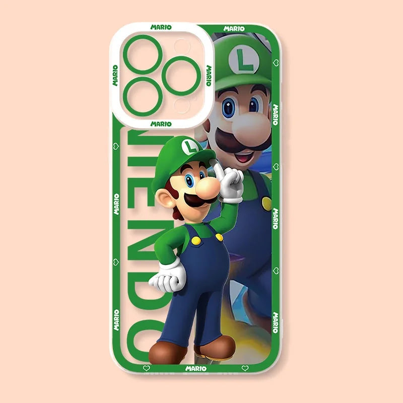 Super Mario Bros Game Case For Iphone 15 Pro Max 16 11 14 13 12 X XS XR 7 8 Plus Cover Silicone Funda Transparent