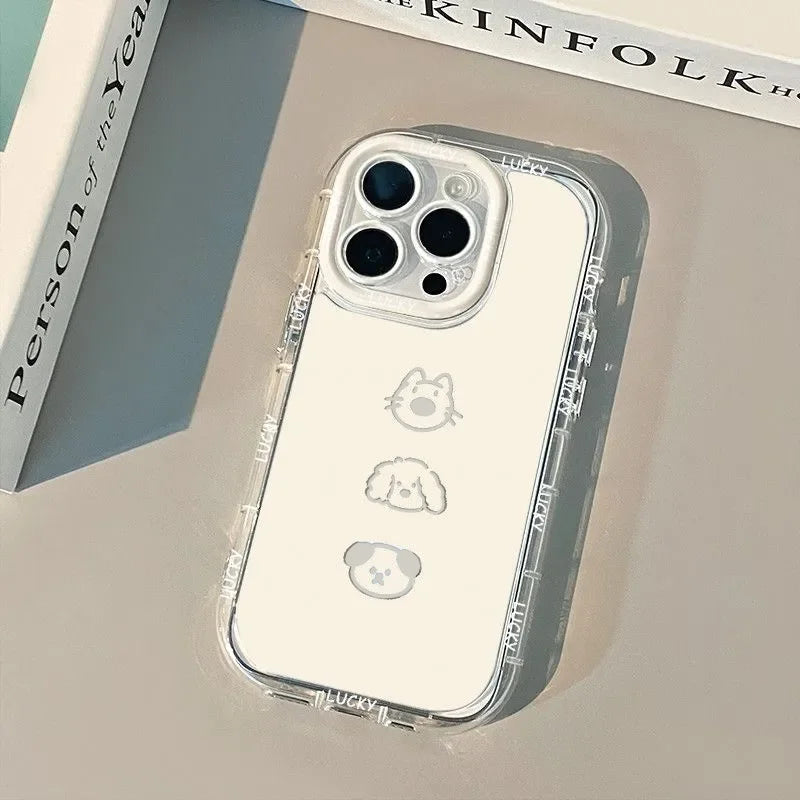 Cut Cat Aninal Phone Case For iPhone 13 Funda iPhone 15 11 16 14 17 Pro Max Air 12 7 8 Plus SE 2020 17promax Silicone Soft Cover